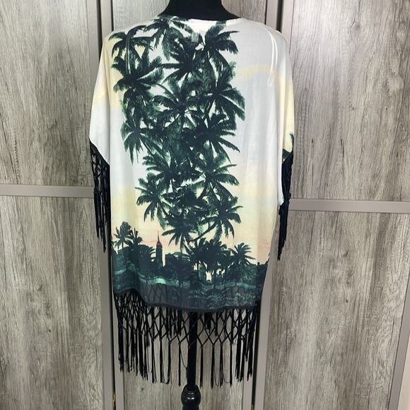 Lira tropical open front kimono/swim cover women's L - Picture 5 of 10